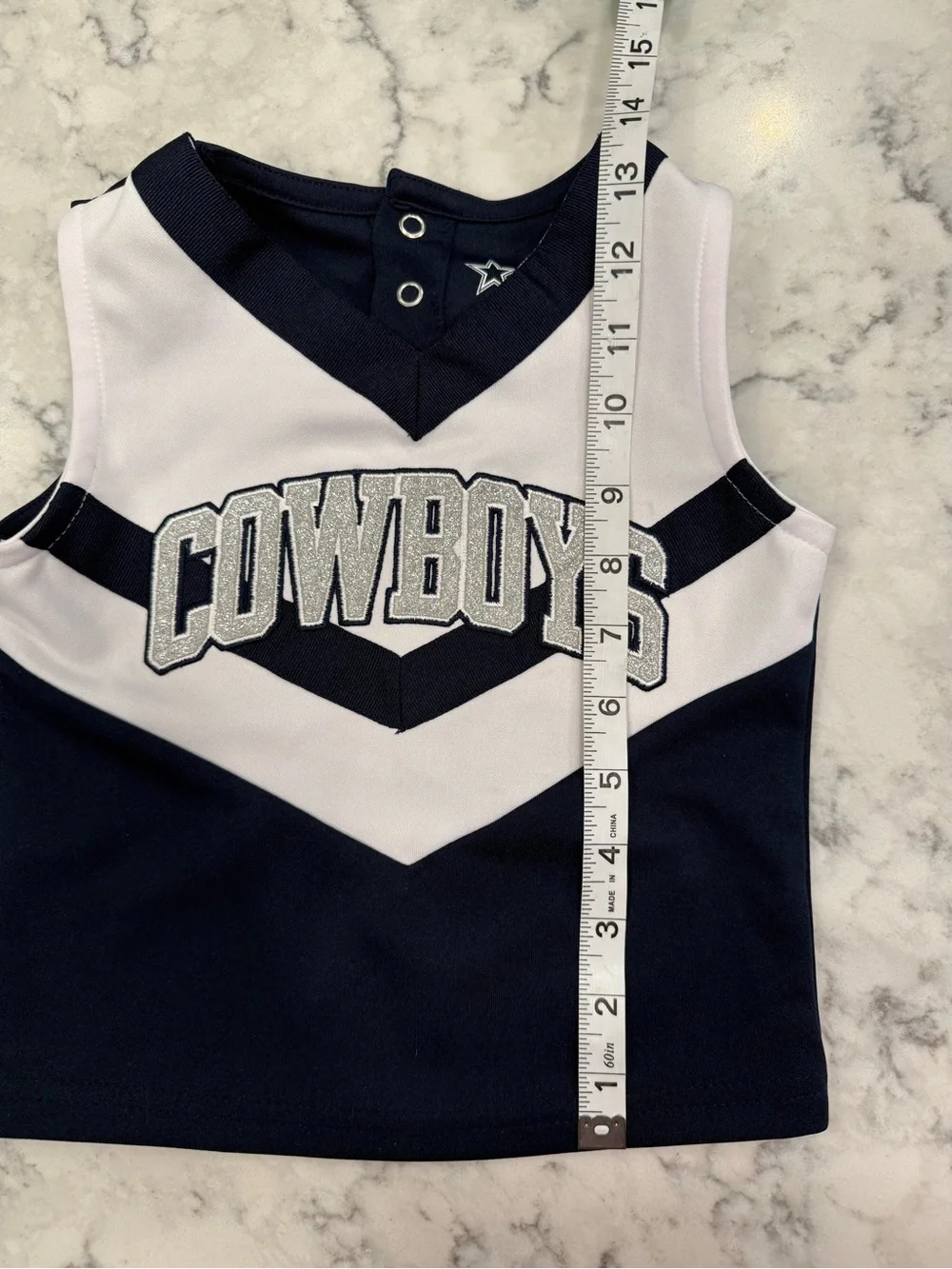 Dallas Cowboys Toddler Cheerleader Outfit 2T – Navy/White 2-Piece Set